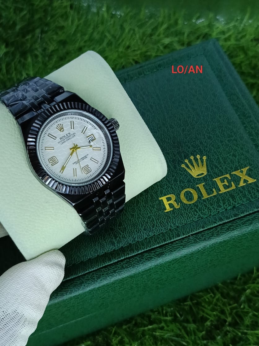Rolex Black Stainless Steel Wristwatch