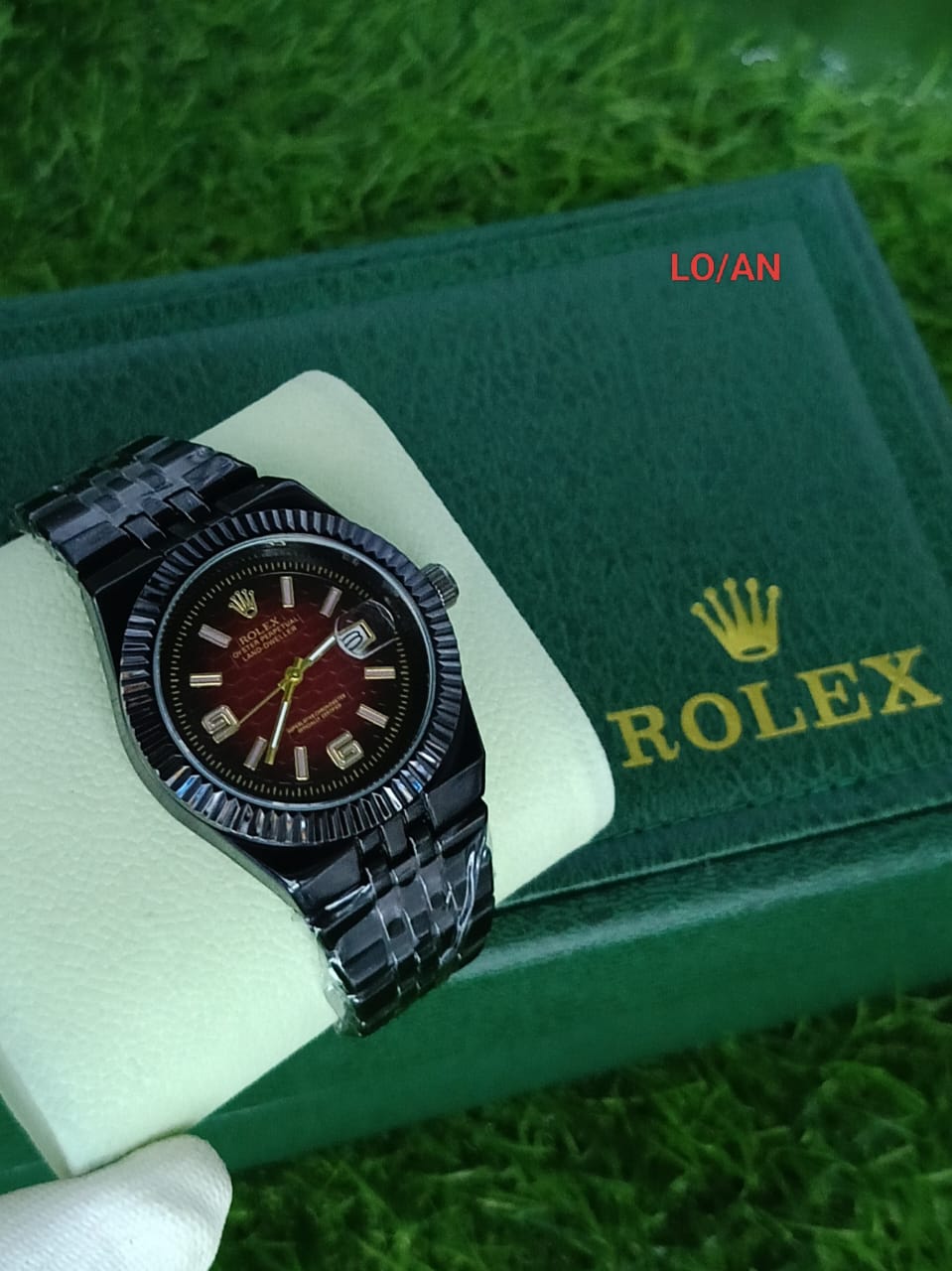 Rolex Black Stainless Steel Wristwatch